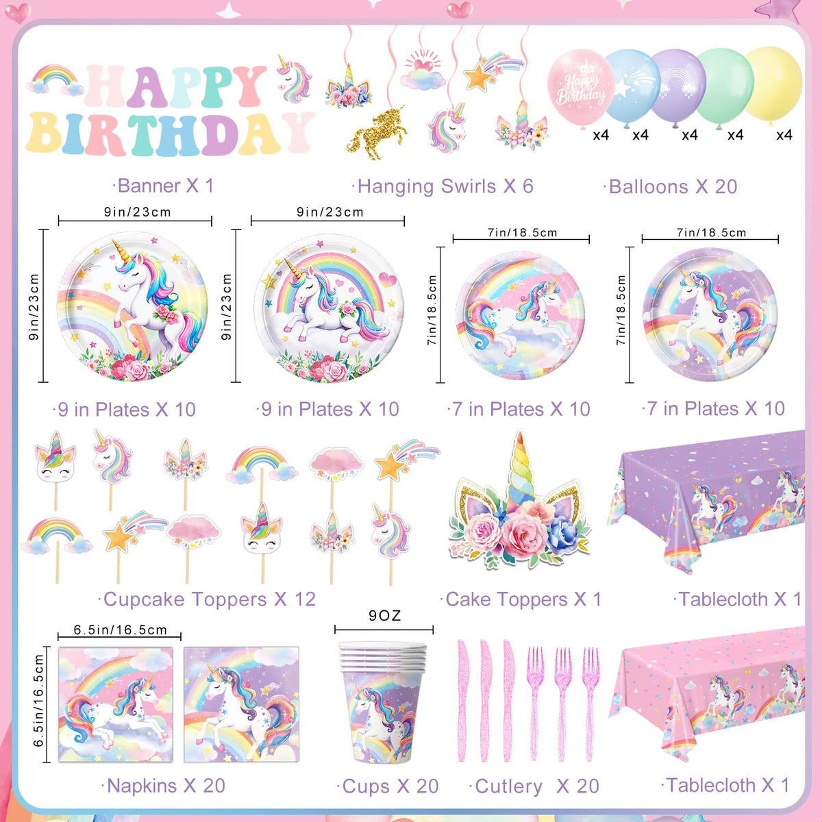 NKPDAXM unicorn birthday napkins add color while absorbing mess