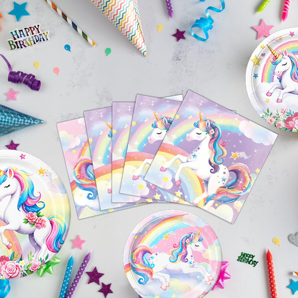 NKPDAXM unicorn tablecloths protect surfaces during cake time
