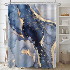 Nkzply blue marble bath rug soft texture helps absorb drips and keeps floors dry.
