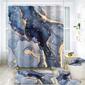 Nkzply blue marble curtain hooks set included for easy, sturdy hanging.