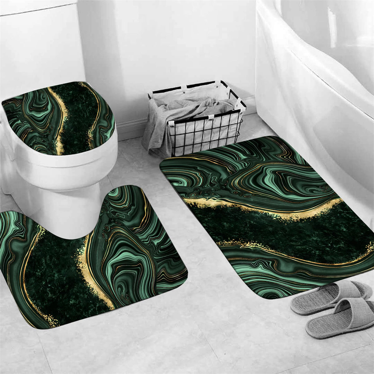 Nkzply gold bathroom hooks arranged with the curtain for easy installation.