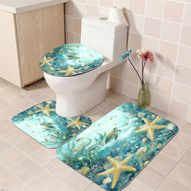 Nkzply Teal Sea Turtle u-shape rug with non-slip grip for safe flooring