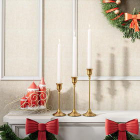 NLBTW gift-ready brass candle holder set for housewarming
