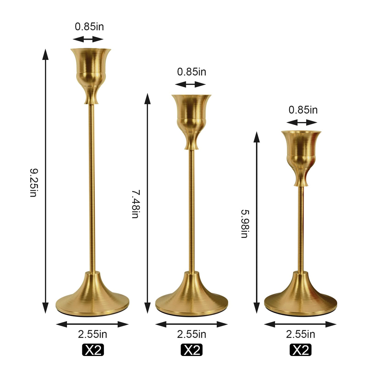 NLBTW three-size taper candlesticks for flexible centerpieces