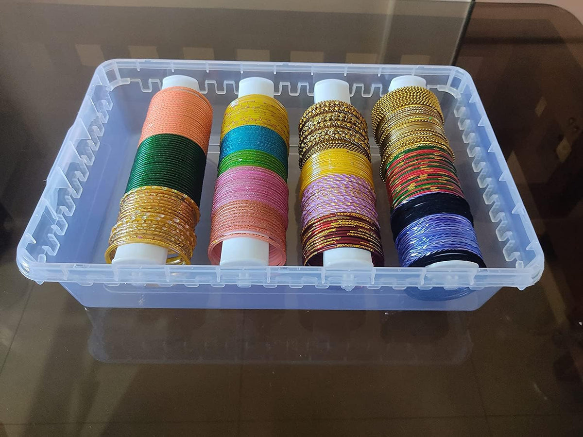 NMII transparent jewelry organizer showcases bangles for quick selection.