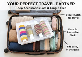 NMII travel-friendly jewelry storage box protects items during trips.