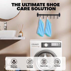NMQHPA shoe washing bag blue 2pc pack for multiple shoe types.