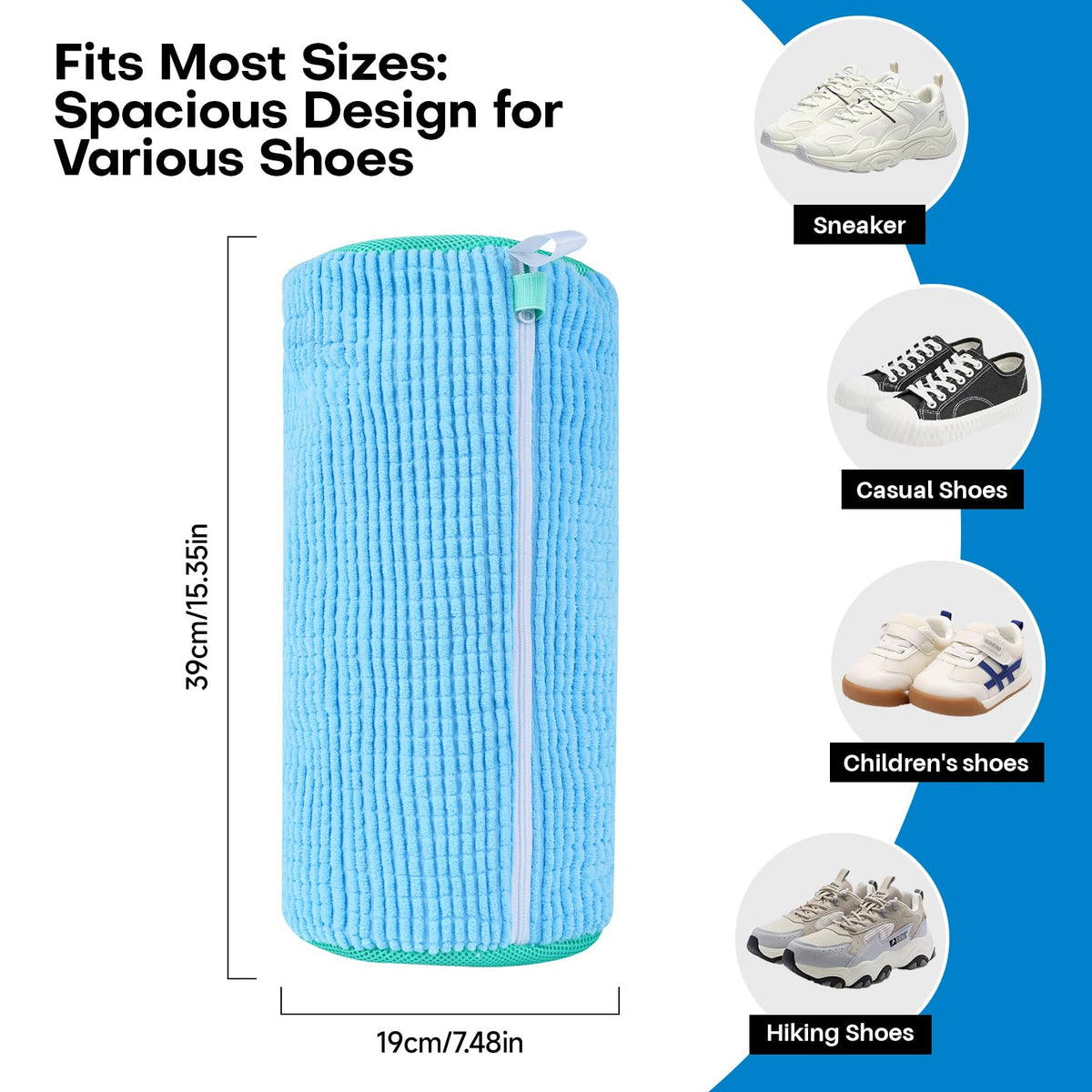 NMQHPA shoe washing bag hanging loop enables air-dry after wash.