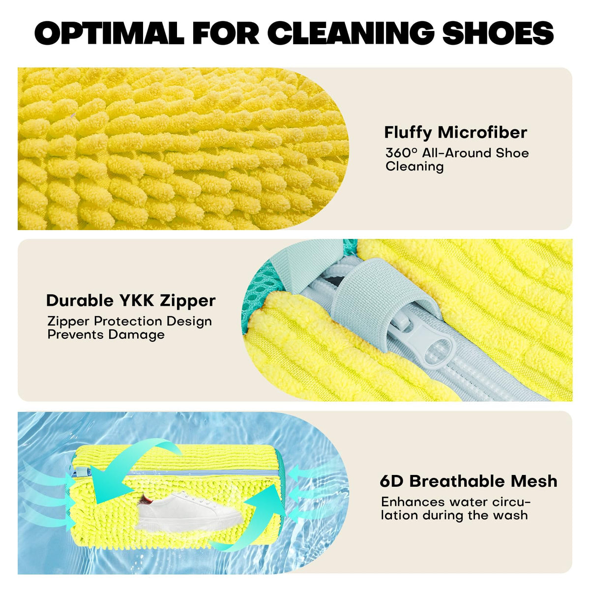 NMQHPA invisible zipper on shoe bag reduces drum scratches