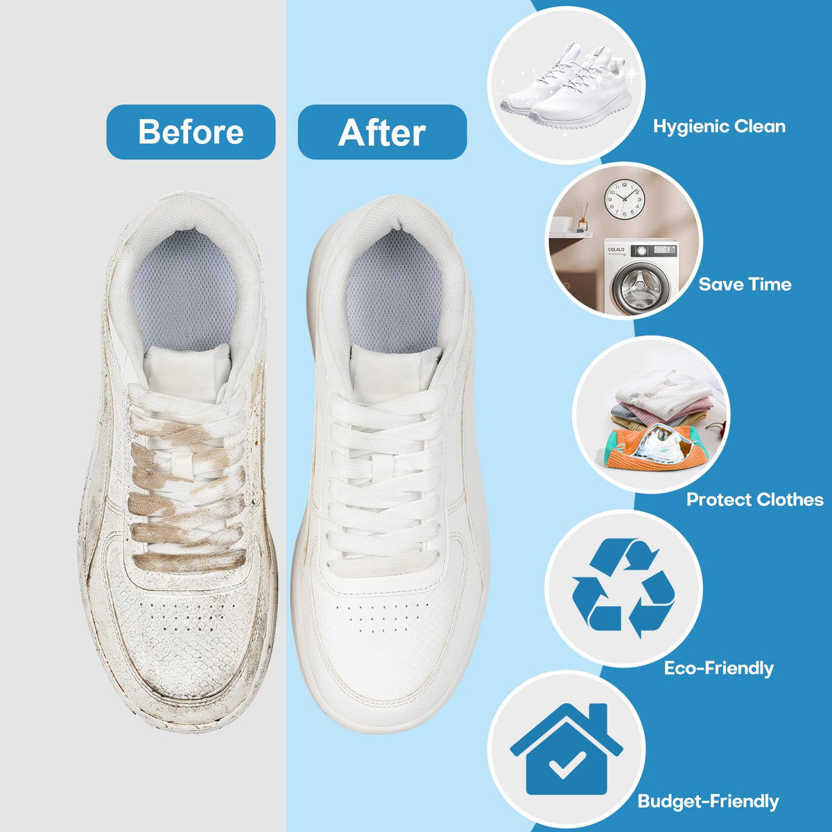 NMQHPA shoe washing bag protects footwear and washer during washing
