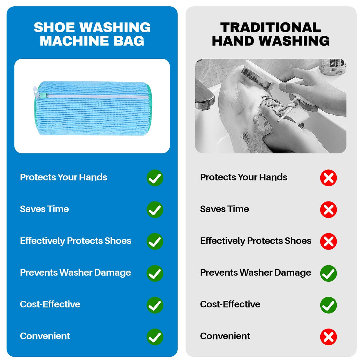 NMQHPA shoe washing bag in-washer-dryer use supports versatile cleaning.