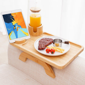 Nnewvante bamboo couch tray shows natural grain and sturdy construction.