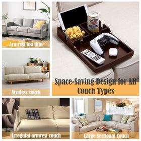 Nnewvante black walnut finish couch insert tray adds bold style and durability