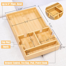 Nnewvante Couch Tray holds plates up to eight inches.