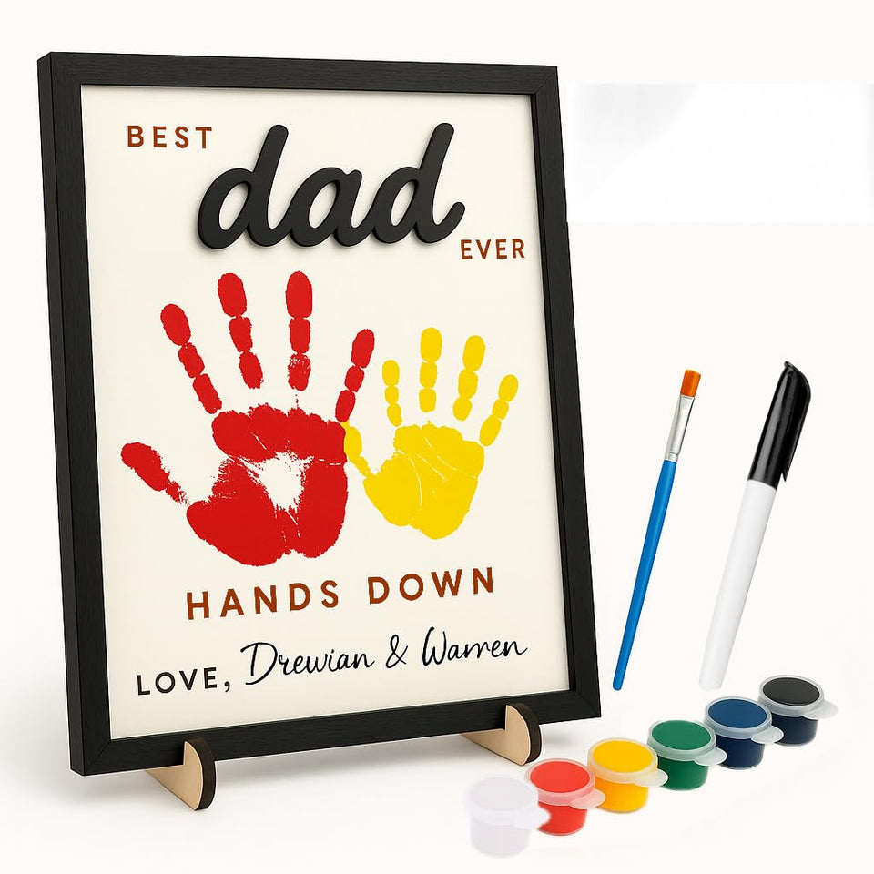Nnyoggsto Best Dad Ever wooden sign with hand-painted detail for a heartfelt Father's Day keepsake.