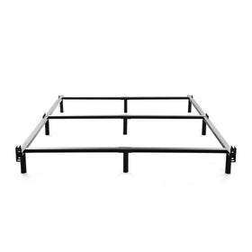 NOAH MEGATRON queen bed frame front view shows sturdy black metal design for longevity