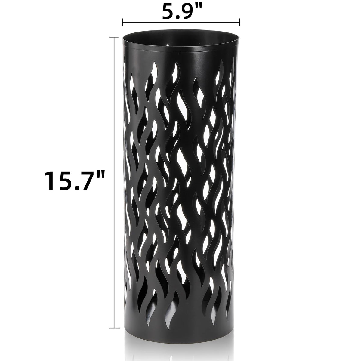 Noamus umbrella stand side profile highlighting slim footprint and sturdy build.