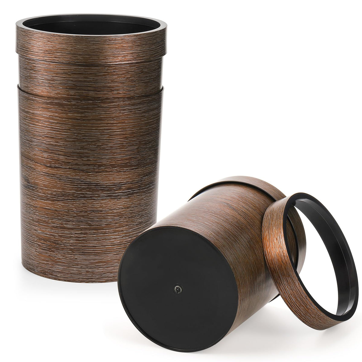 Noamus multiroom use trash bin illustration, shows versatile placement in home or office.