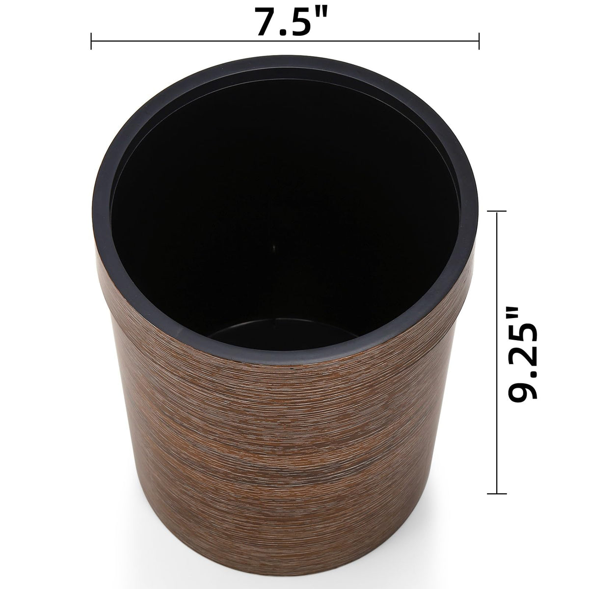 Noamus vintage small trash can top ring, prevents bag slips for neat waste disposal.