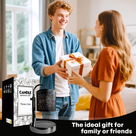 NoavJax candle warmer lamp bedroom setup creates warm ambience.