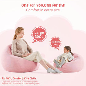 Nobildonna pink corduroy bean bag cover adults and kids use-friendly seating option