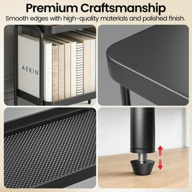 NobleForm adjustable feet stabilize table on uneven floors.