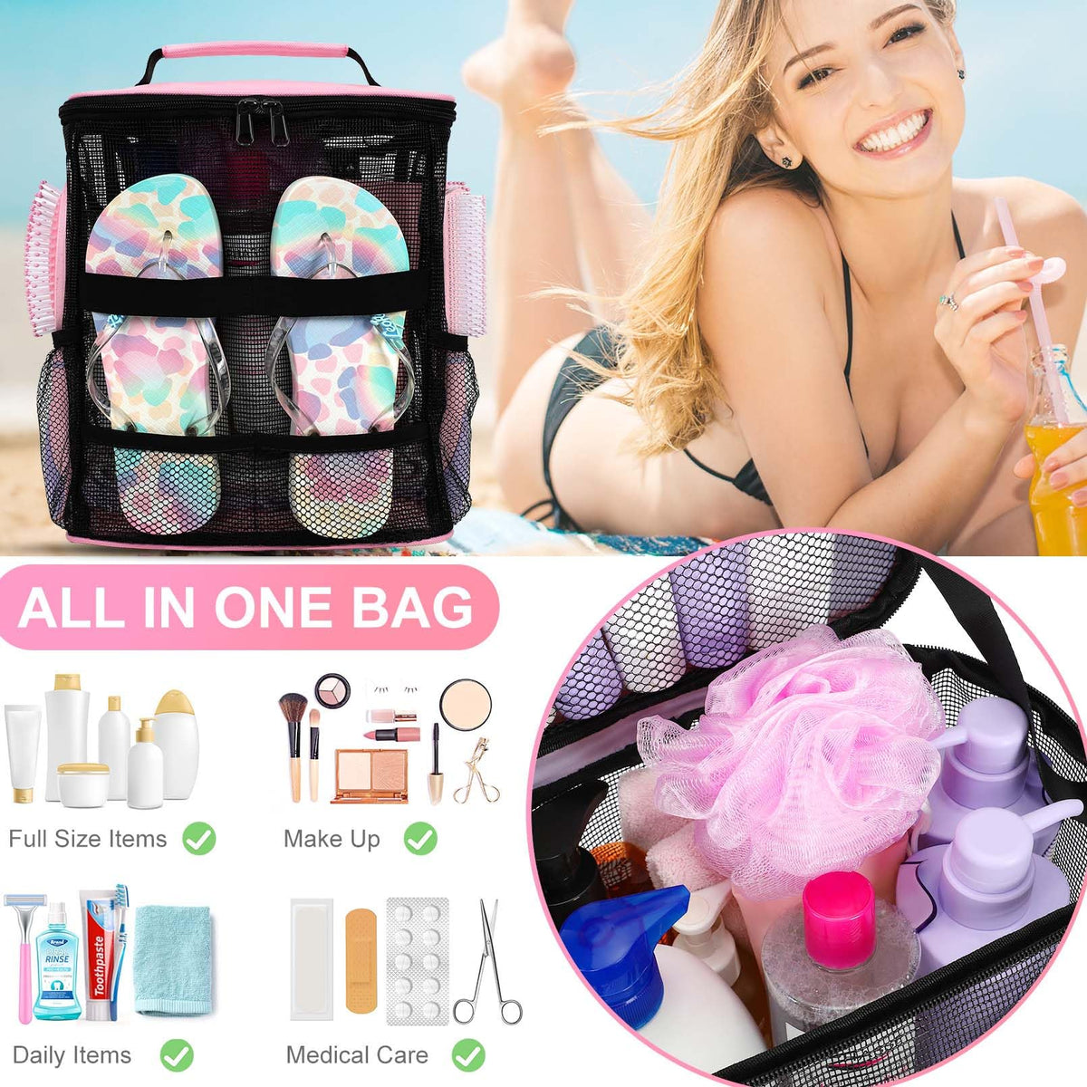 NOBLIGOAL folding hanging design keeps toiletries organized on the go.