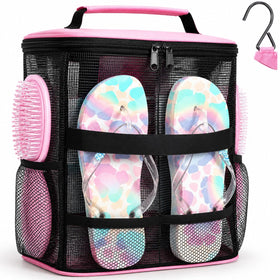 NOBLIGOAL mesh shower caddy with large capacity for full-size toiletries.
