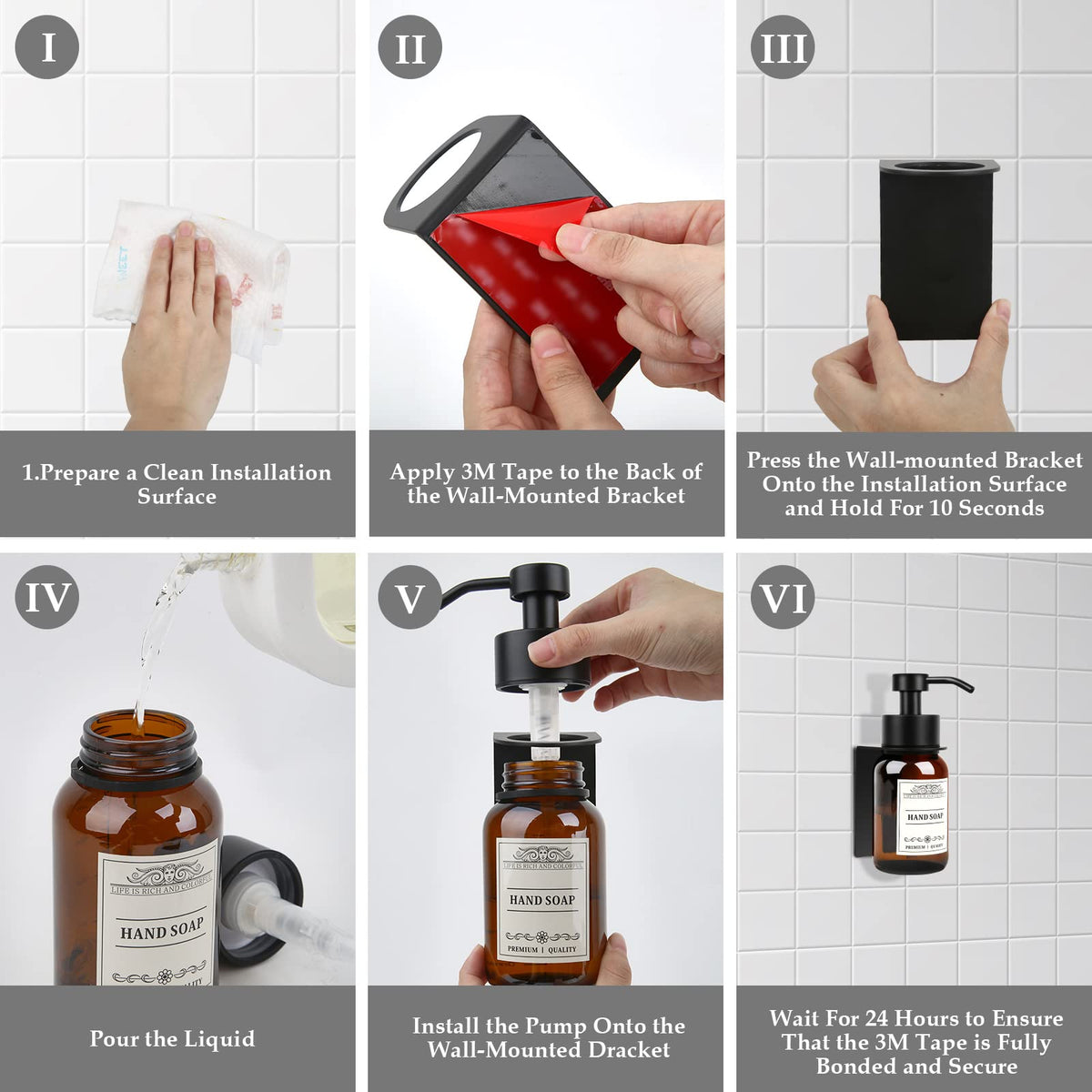 Nobtou 8.5 oz dispenser ideal for soap, shampoo, or conditioner