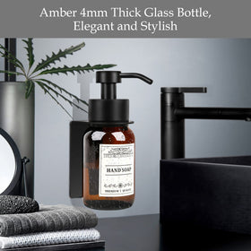 Nobtou amber glass dispenser with stainless steel pump adds durable, stylish storage