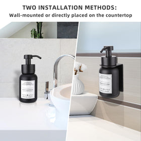 Sleek black design matches modern bathroom or kitchen decor.