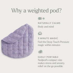 nodpod Body 6.5lb blanket folded for travel convenience