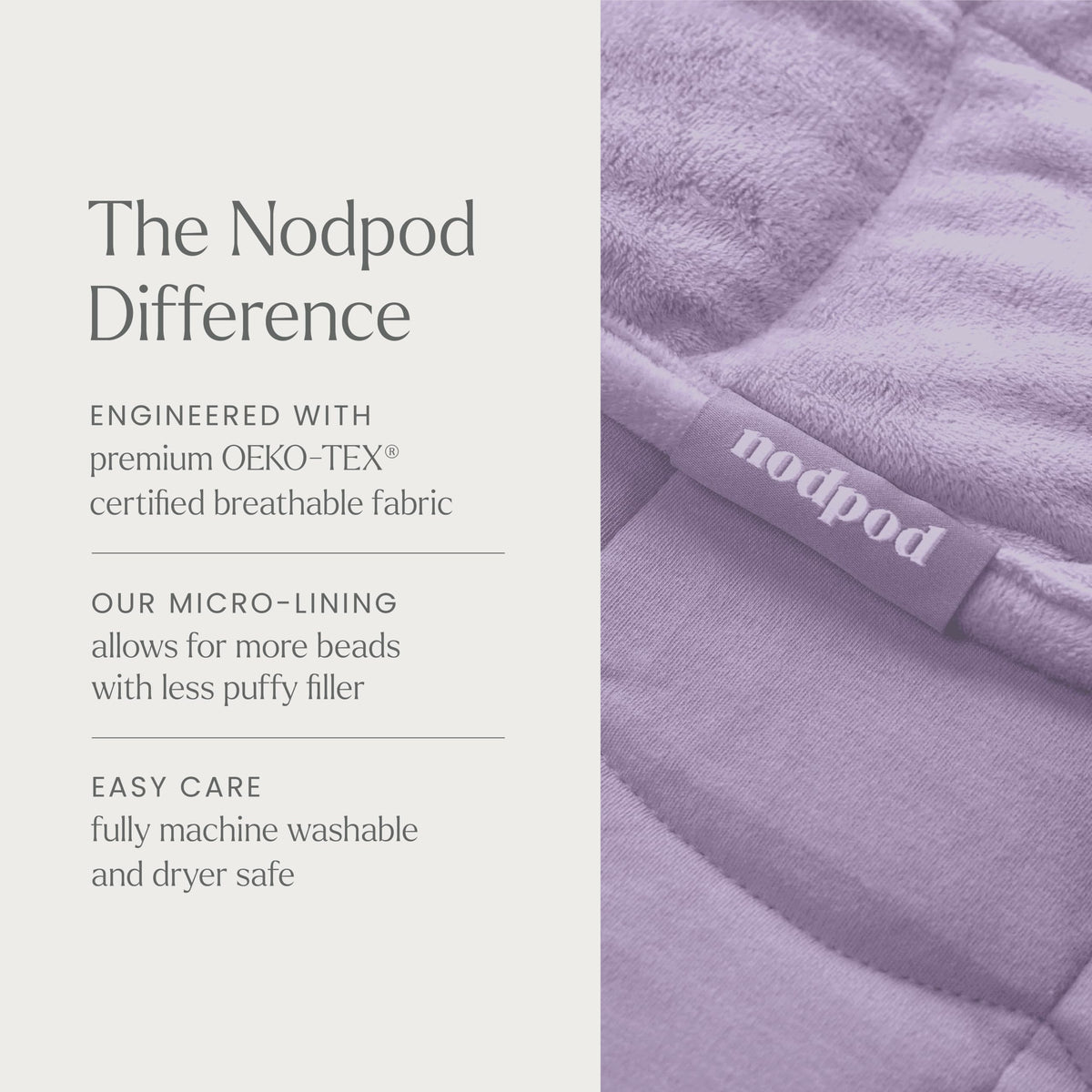nodpod Body 6.5lb plush microfleece side adds warmth and comfort