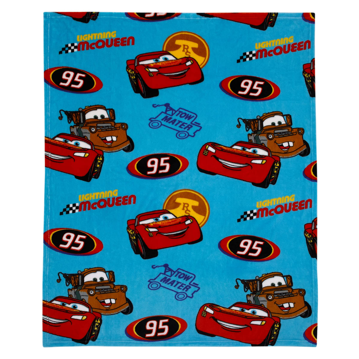NoJo Disney Cars blue-red design blanket ideal for naptime and car rides.