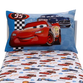 NoJo Disney Cars bright blue red white colors energize a toddler room