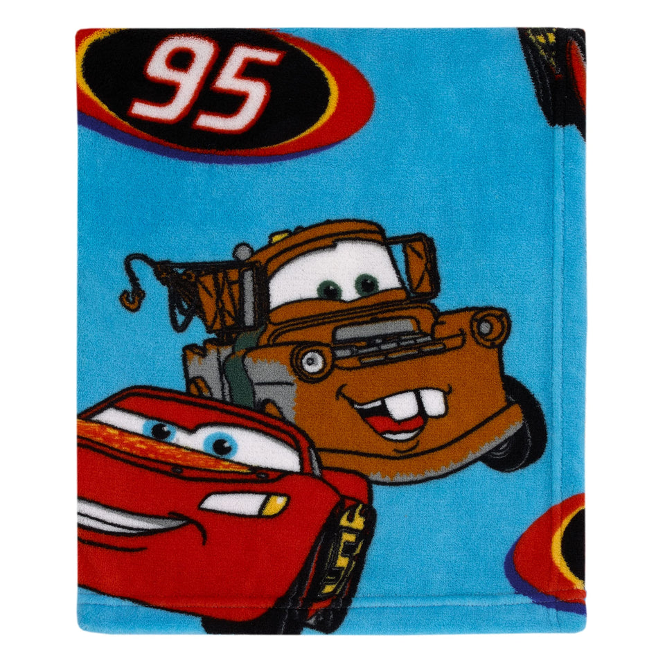 NoJo Disney Cars Lightning McQueen Tow-Mater blanket for cozy bedtime cuddles.