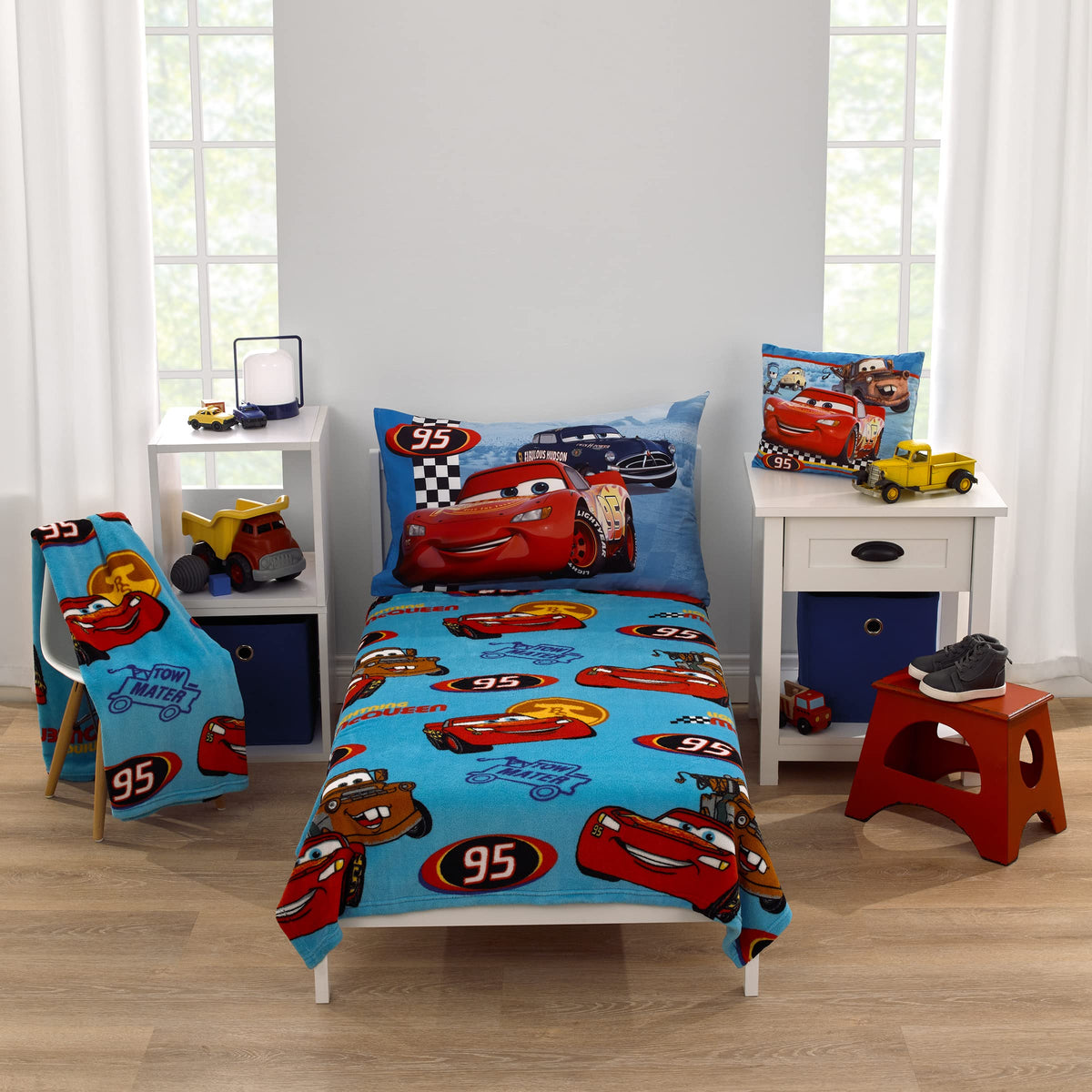NoJo Cars plush blanket offers durable warmth for couch cuddles.