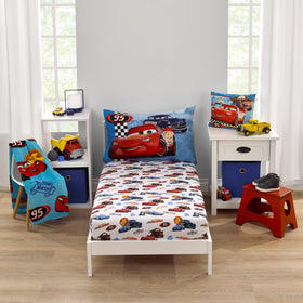 NoJo Disney Cars bottom sheet for crib and toddler beds with secure 8 inch pocket