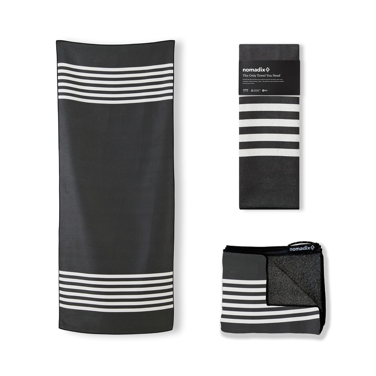Nomadix Original Towel on the beach scene, quick-dry and sand-resistant for easy cleanup.