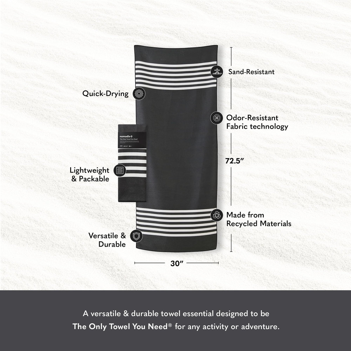 Nomadix Original Towel during yoga, slip-resistant and absorbent for flows.