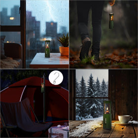 NOMFIX green mini lantern includes storage bag for easy packing.