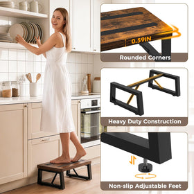 NomNest One Step Stool shows sturdy construction with thickened steel and premium wood