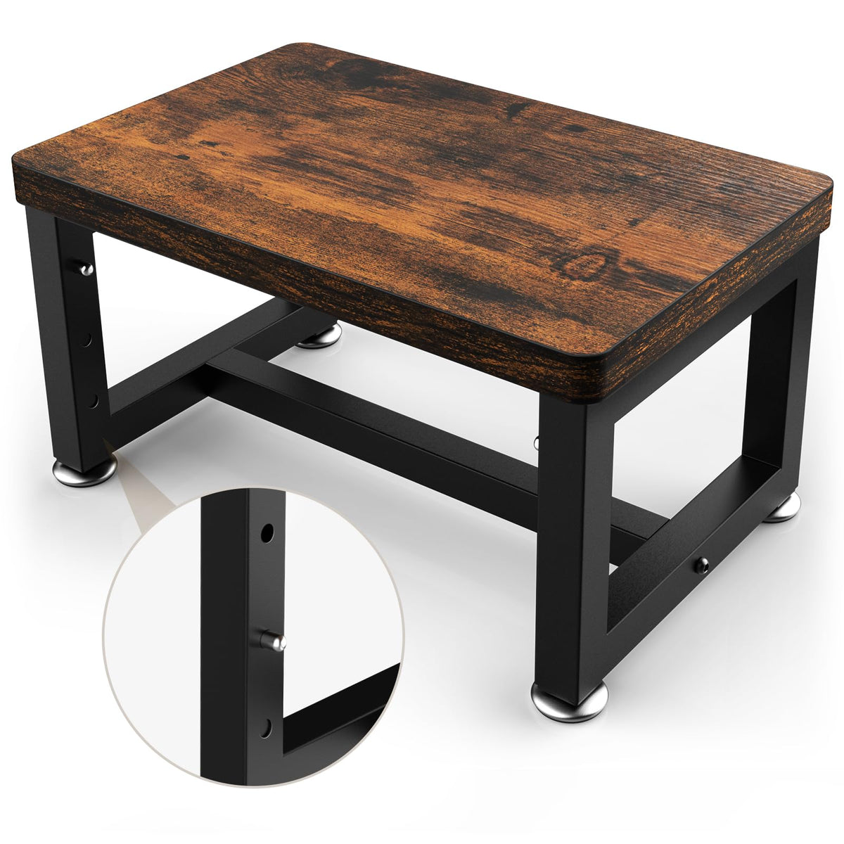 NomNest Step Stool at 6.69 inches height for cabinet access.