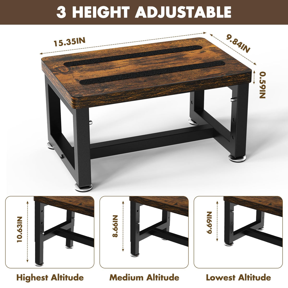 NomNest Step Stool at 8.66 inches height for easier reach.