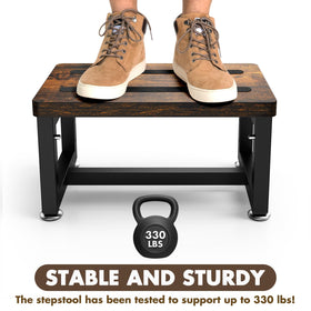 NomNest Step Stool side view shows sturdy frame and crossbars.