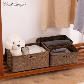 Nonam seagrass storage baskets keep items tidy and clutter-free.