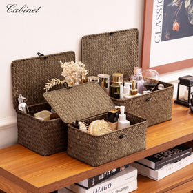 Nonam seagrass storage basket, handwoven texture for natural warmth.