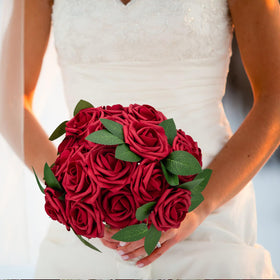 NONMON foam rose bouquet assembly demonstrating easy arrangement and customization