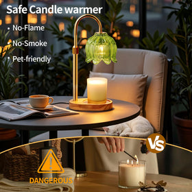 NONVJJ Candle Warmer Lamp timer and dimmer showing adjustable ambiance settings.