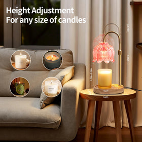 NONVJJ Flower Candle Warmer Lamp placed in a bedroom for warm, relaxing glow